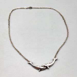 Sterling Silver Dolphin / Porpoise Necklace 16"
